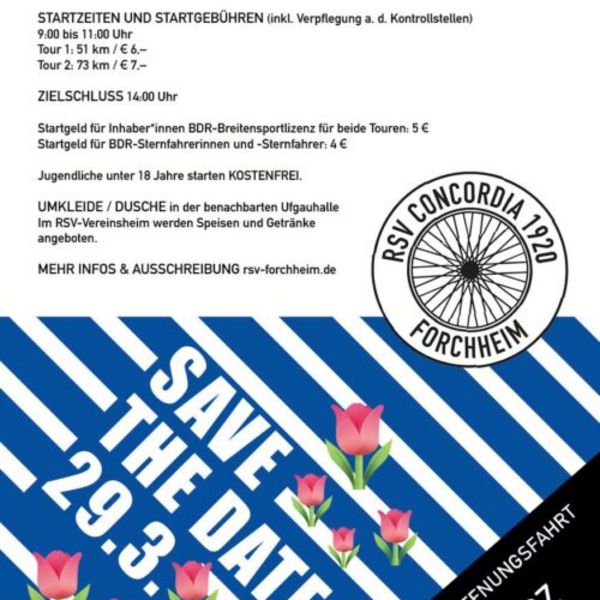 RTF-Saison in Baden startet mit der Badischer Eröffnungsfahrt am kommenden Wochenende