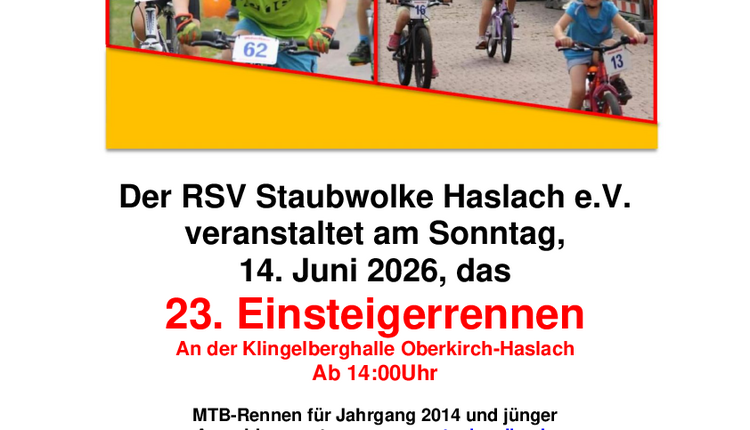 25. Einsteigerrennen des RSV Staubwolke Haslach