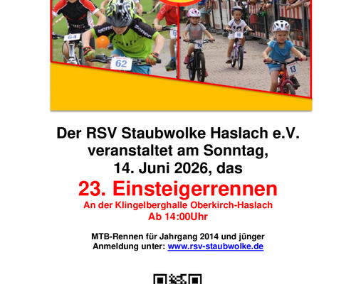 25. Einsteigerrennen des RSV Staubwolke Haslach