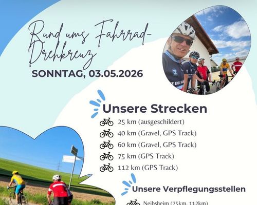 RTF und Gravelride "Rund ums Fahrrad-Drehkreuz" am 3. Mai