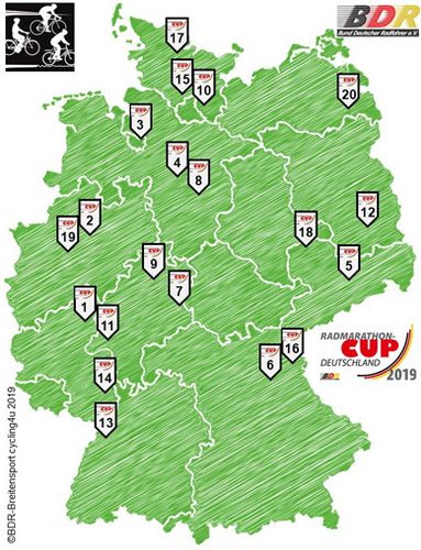 BDR startet Radmarathon-Cup Deutschland 2019