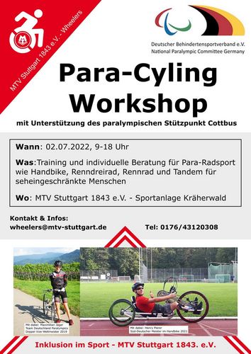 Para-Cycling Workshop am 02.07.2022 beim MTV Stuttgart